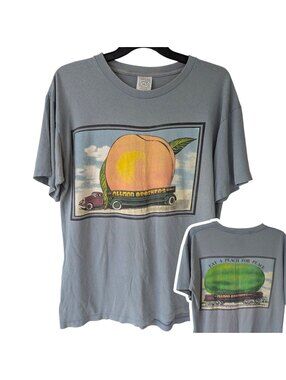 Vintage 1995 Allman Brothers Band Eat A Peach T-Shirt Wild Oats USA Blue 22.5x30